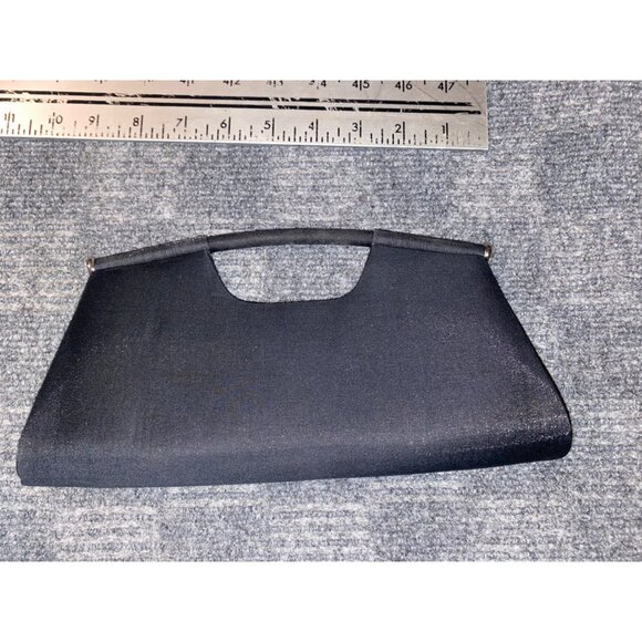 La Regale Black Fabric Evening Bag with Rope Strap Made in China 10 Inches - Picture 2 of 12